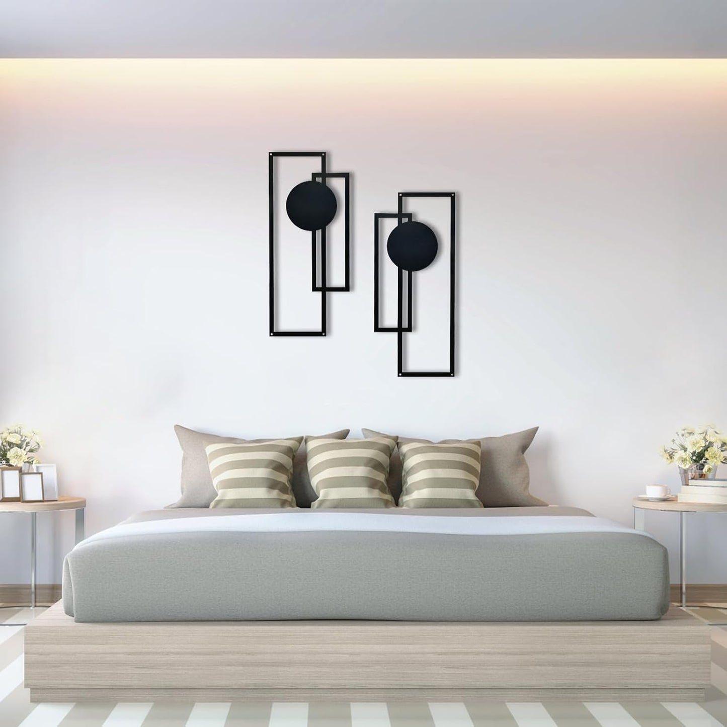 4 Pack Black Minimalist Abstract Wall Art