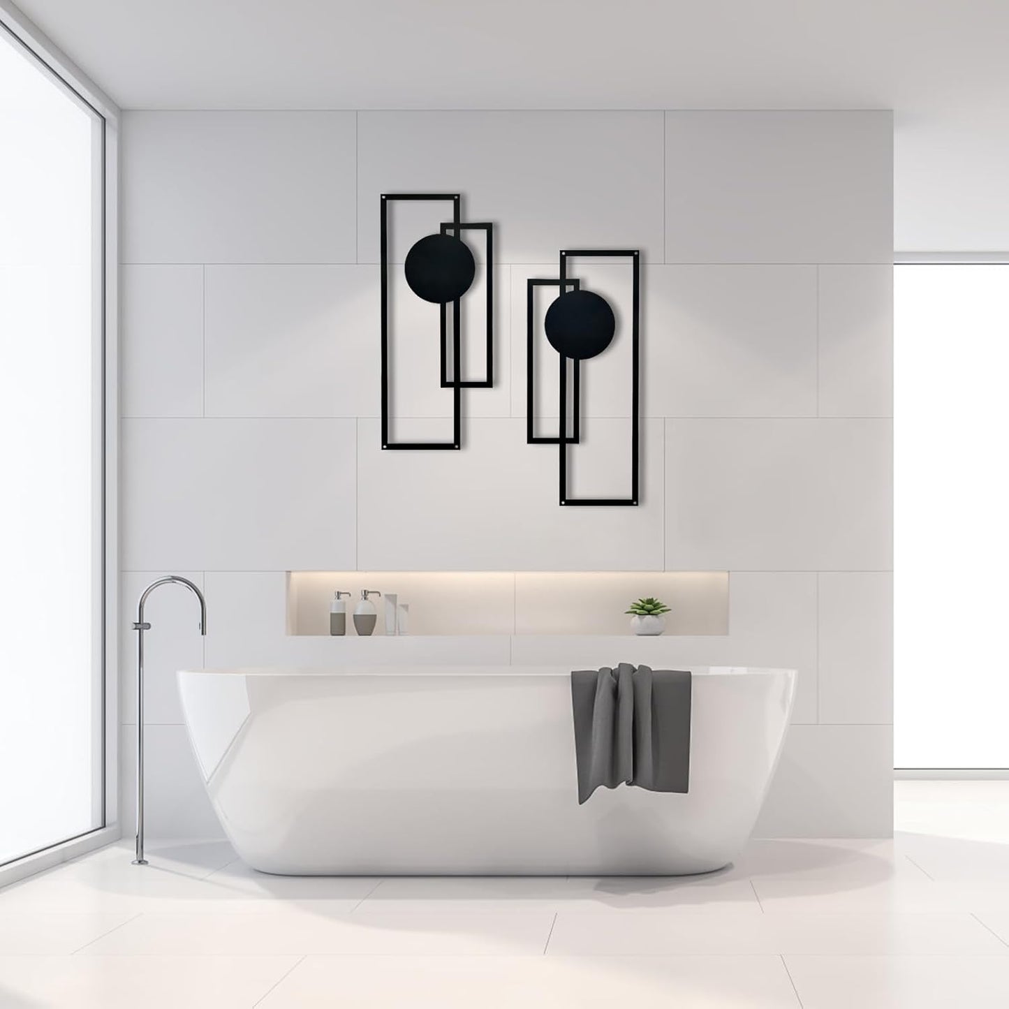 4 Pack Black Minimalist Abstract Wall Art