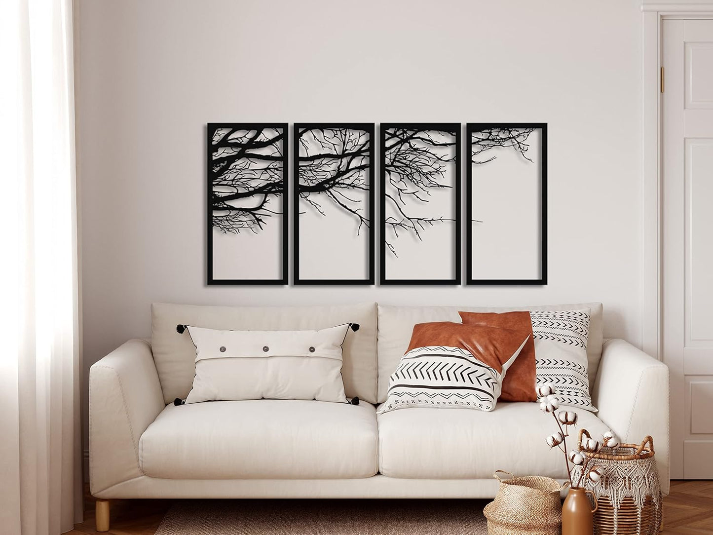 4 Pcs Metal Tree of Life Wall Art – Tree Sign and Metal Wall Decor