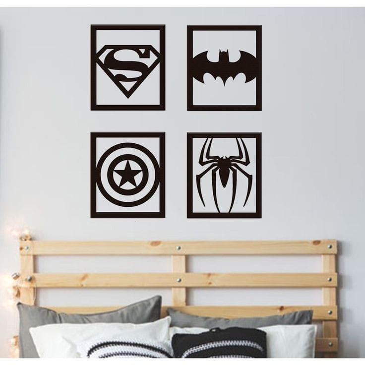 Super Heros Frames-Set of 4