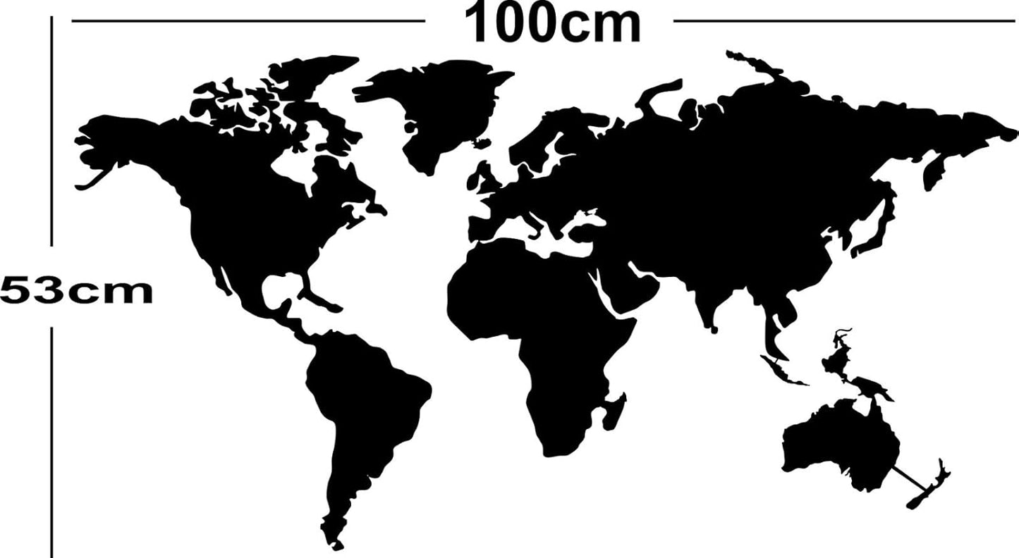 Metal World Map Wall Art – 4 Pieces