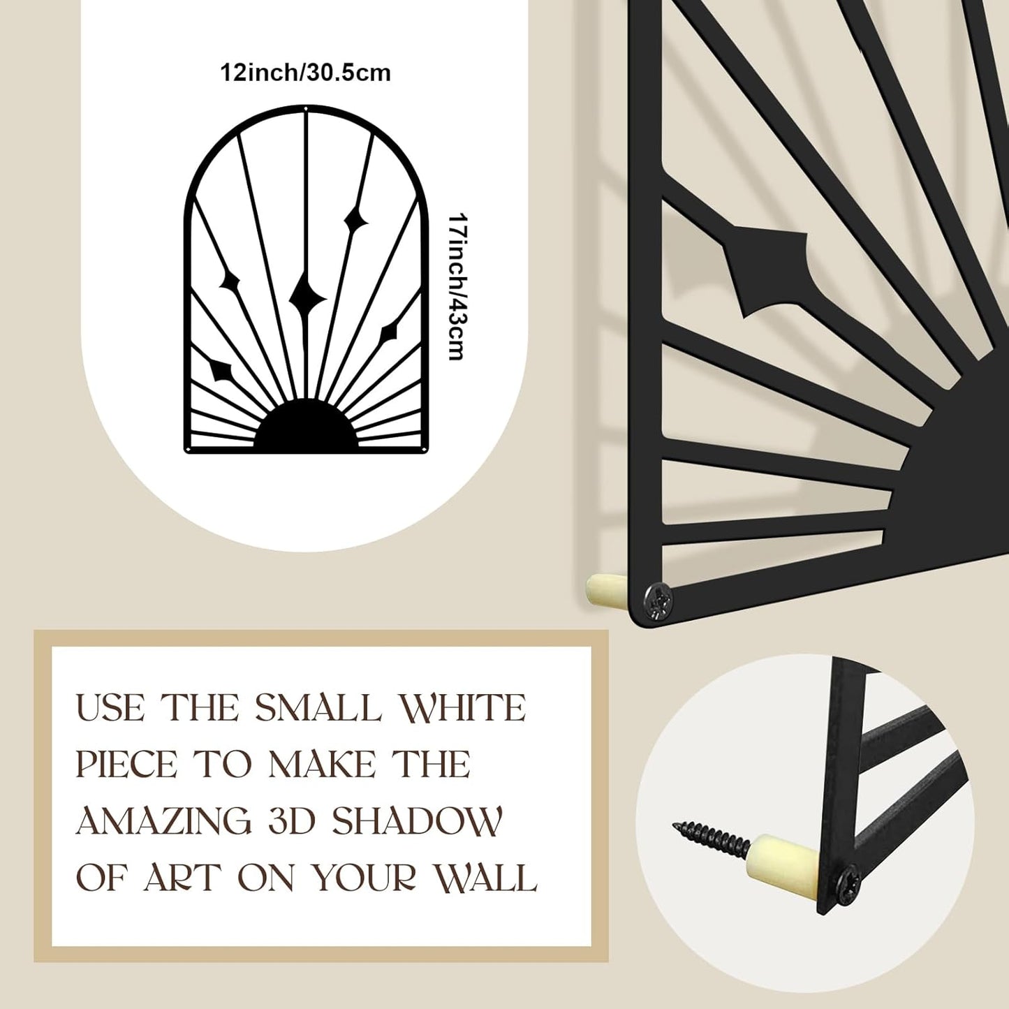 4 Pack Black Abstract Metal Wall Art – Minimalist Single Line Boho Wall Decor