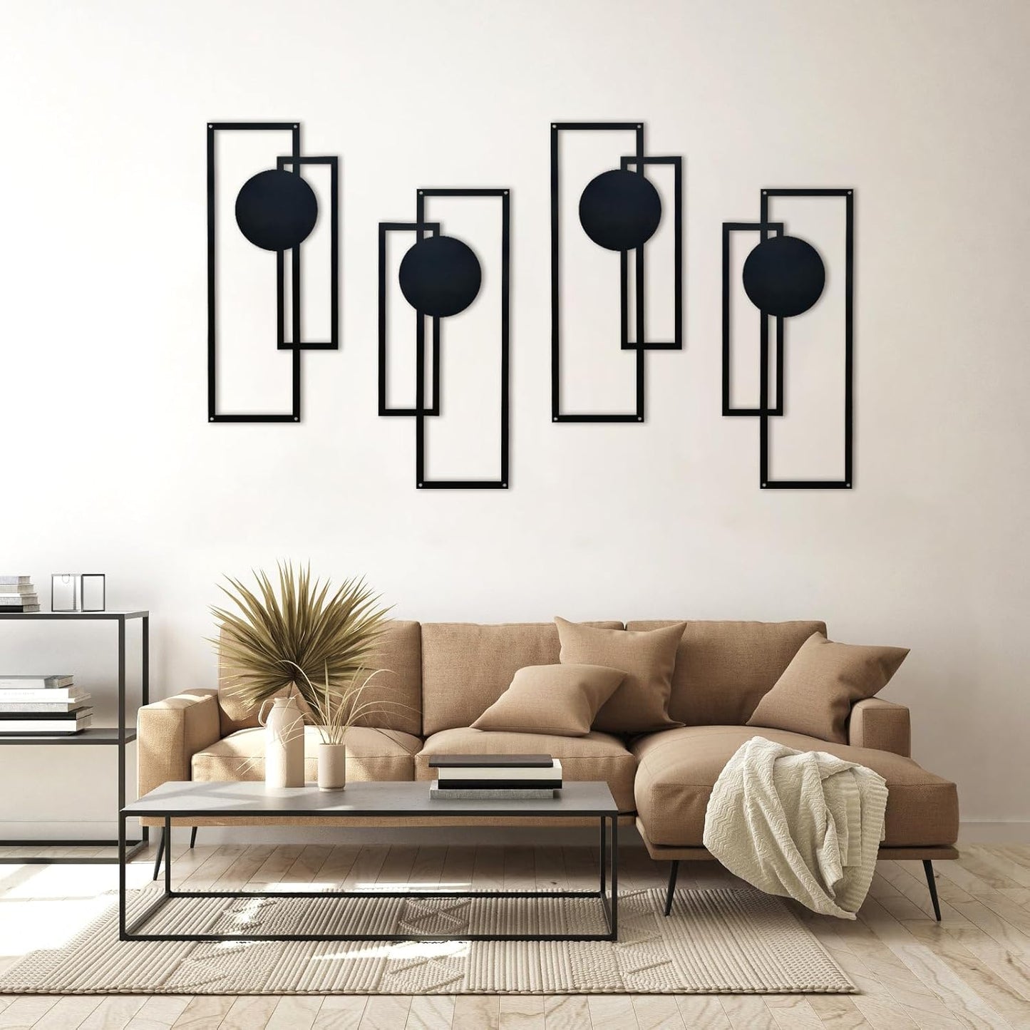 4 Pack Black Minimalist Abstract Wall Art