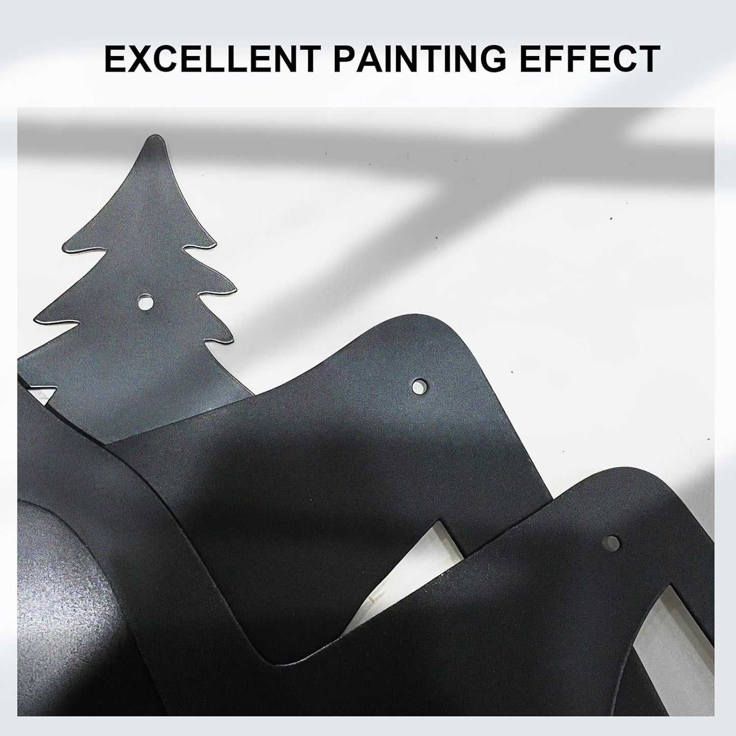 2 Pcs Large White and Black Mountain Forest Metal Wall Art – 47" x 19"