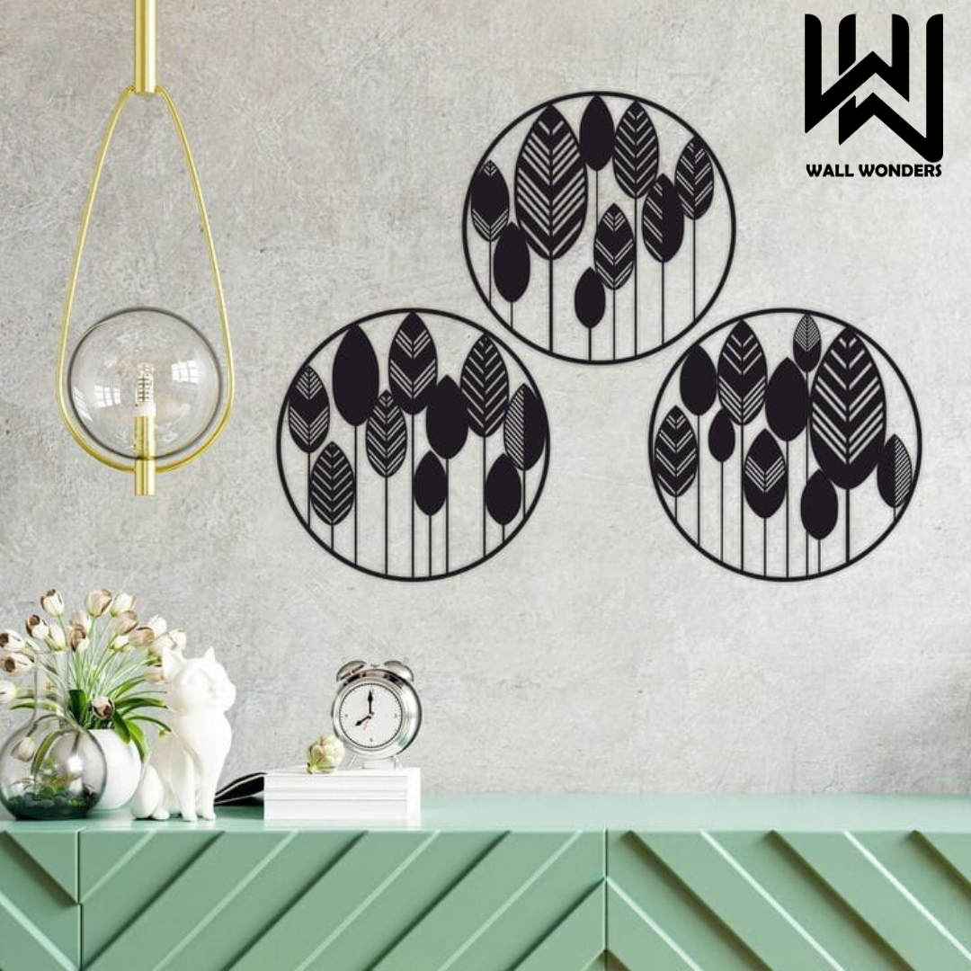 Circular Leaf Frames-Set of 3